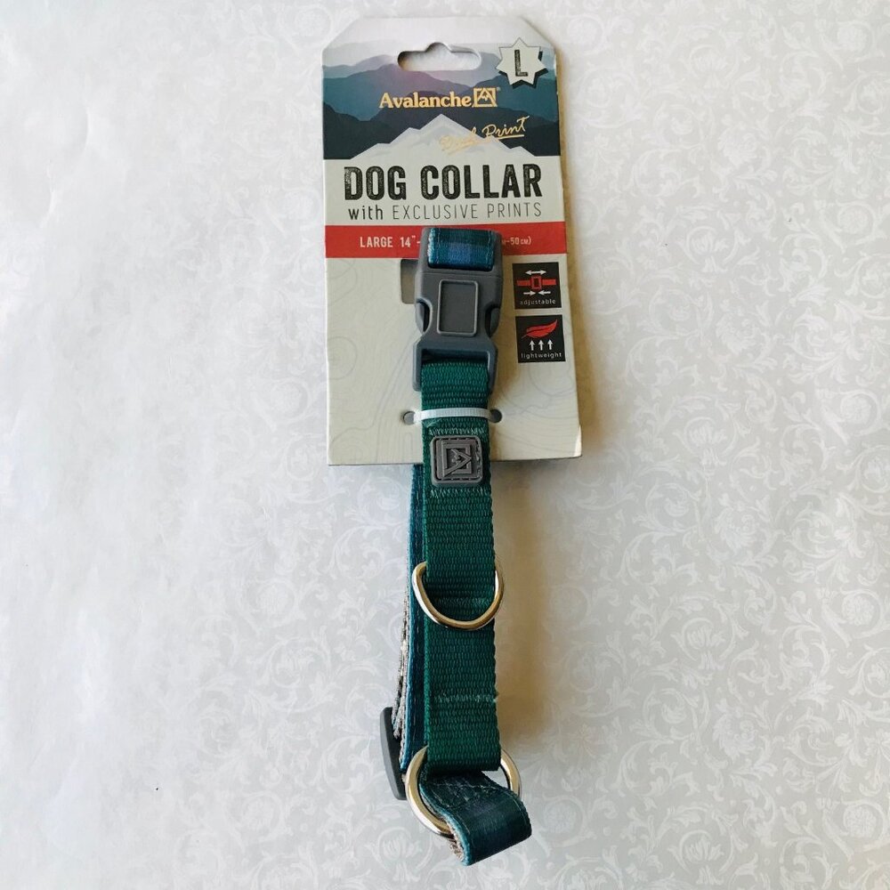 Avalanche Dog Collar Exclusive Prints Lightweight  Adjustable  Size: L 14"-20"